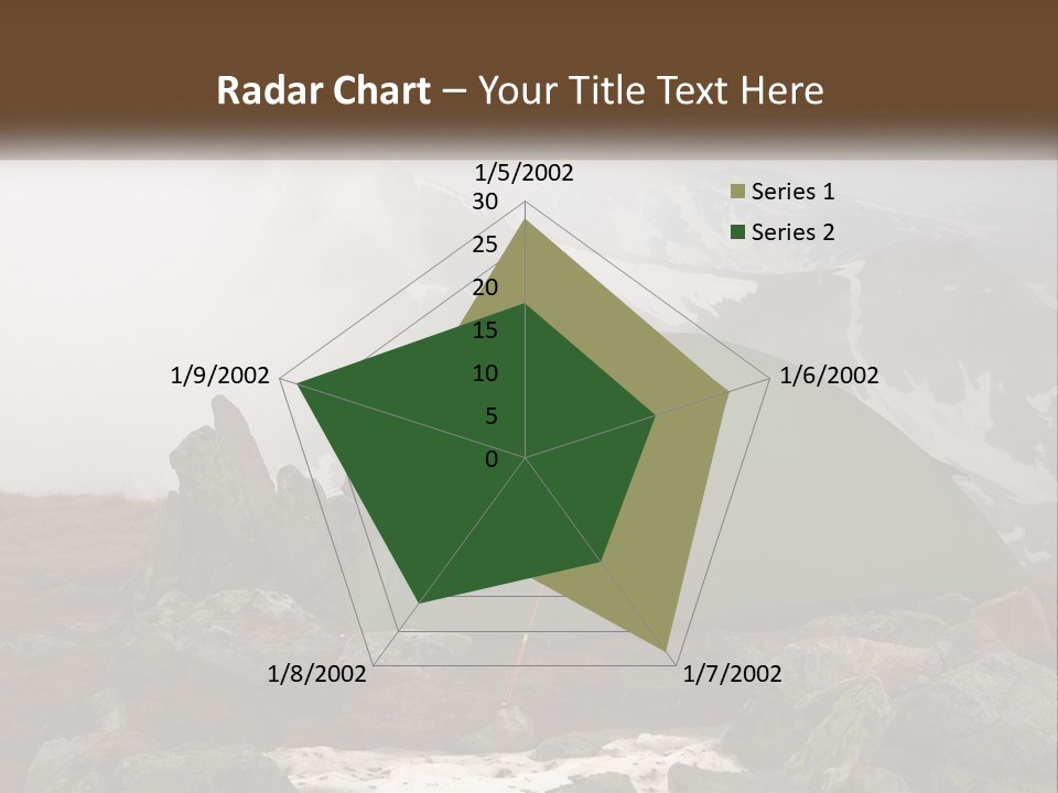 A Green Tent Sitting On Top Of A Mountain PowerPoint Template