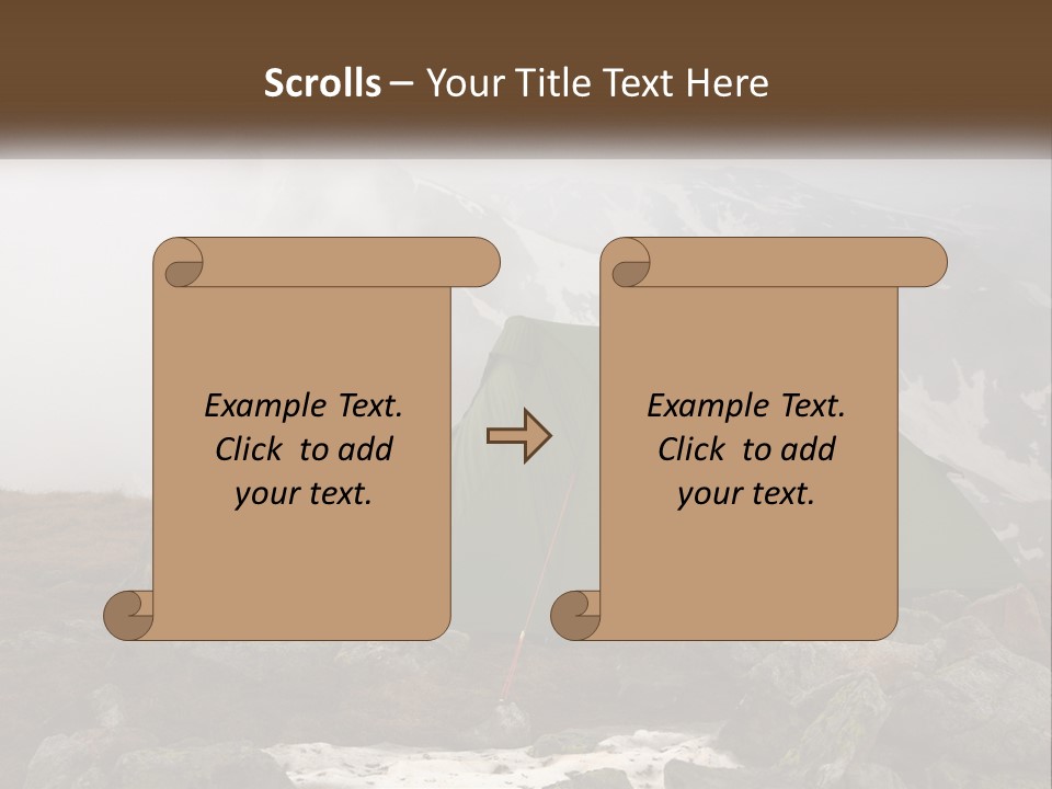 A Green Tent Sitting On Top Of A Mountain PowerPoint Template