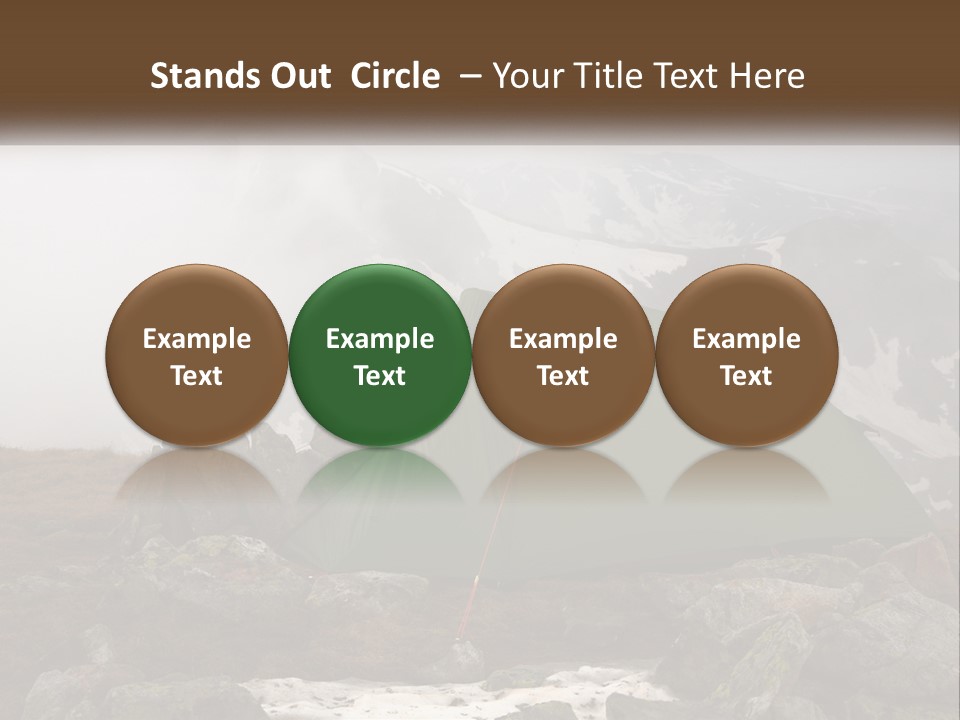 A Green Tent Sitting On Top Of A Mountain PowerPoint Template