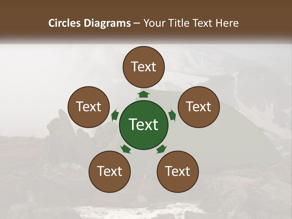 A Green Tent Sitting On Top Of A Mountain PowerPoint Template