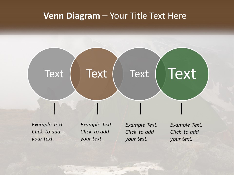 A Green Tent Sitting On Top Of A Mountain PowerPoint Template