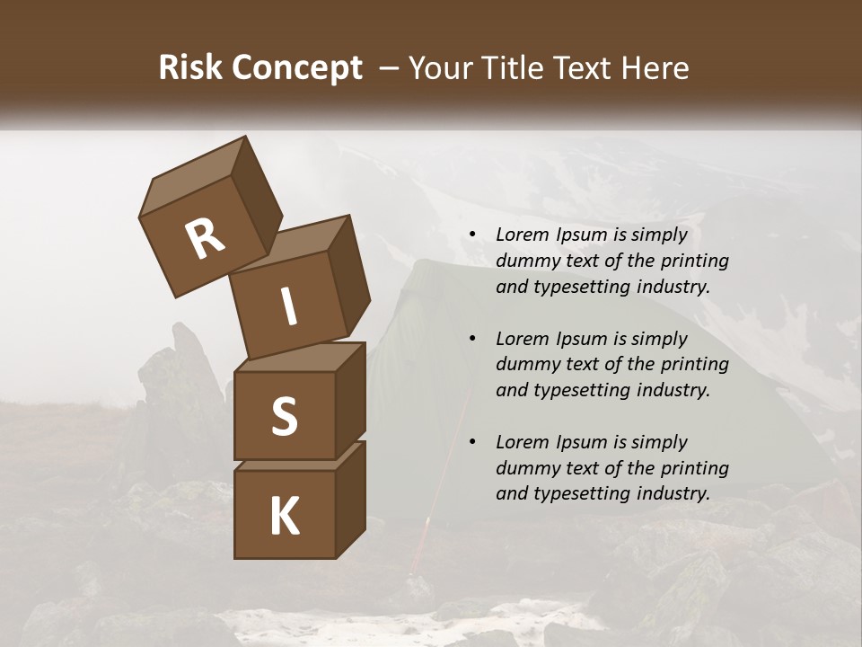 A Green Tent Sitting On Top Of A Mountain PowerPoint Template