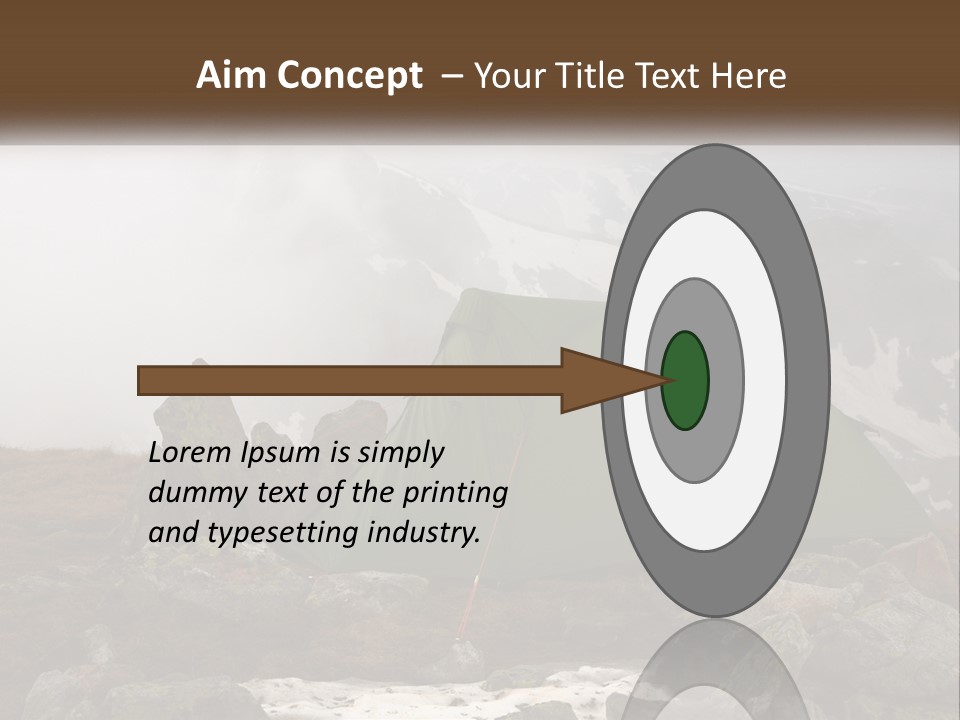 A Green Tent Sitting On Top Of A Mountain PowerPoint Template