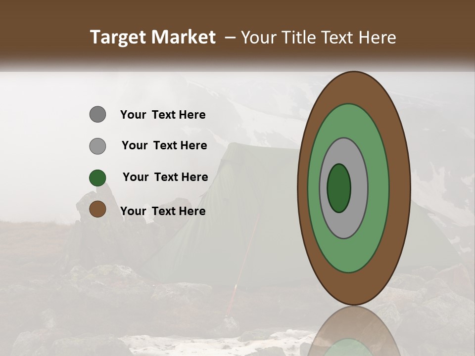 A Green Tent Sitting On Top Of A Mountain PowerPoint Template