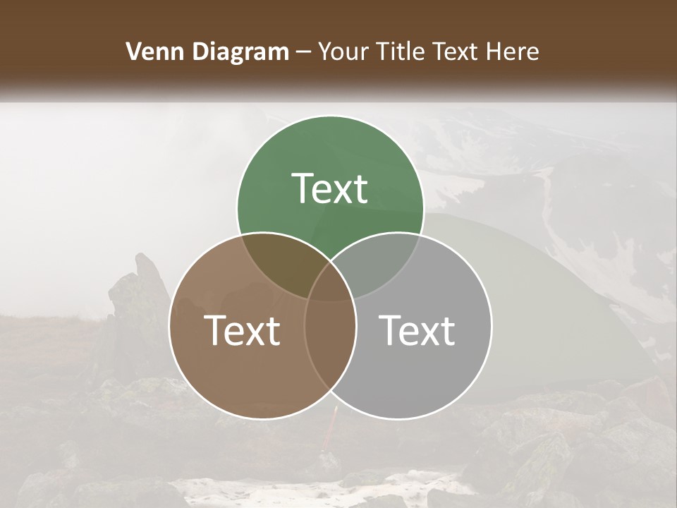 A Green Tent Sitting On Top Of A Mountain PowerPoint Template