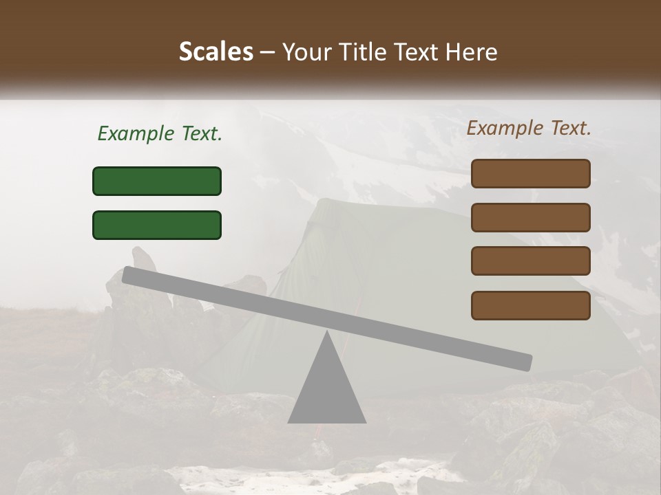 A Green Tent Sitting On Top Of A Mountain PowerPoint Template
