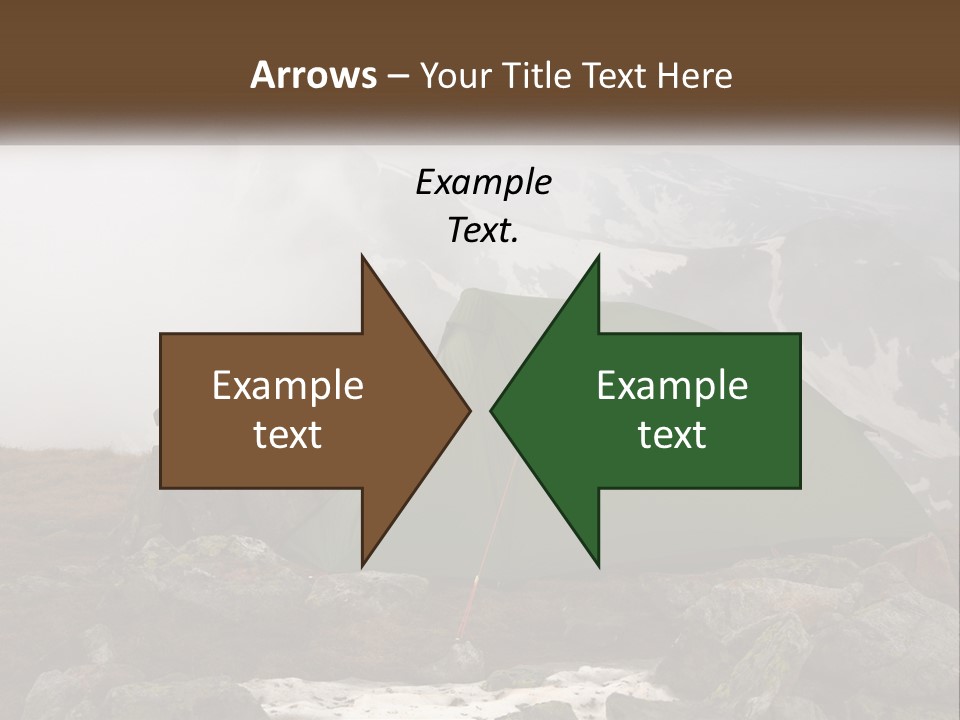 A Green Tent Sitting On Top Of A Mountain PowerPoint Template