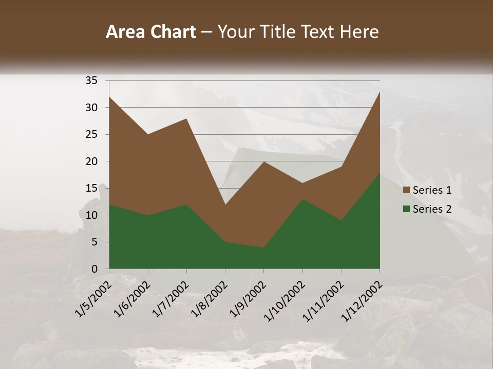 A Green Tent Sitting On Top Of A Mountain PowerPoint Template