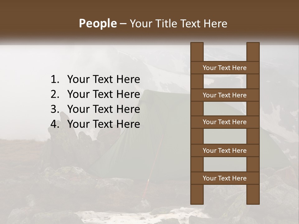 A Green Tent Sitting On Top Of A Mountain PowerPoint Template