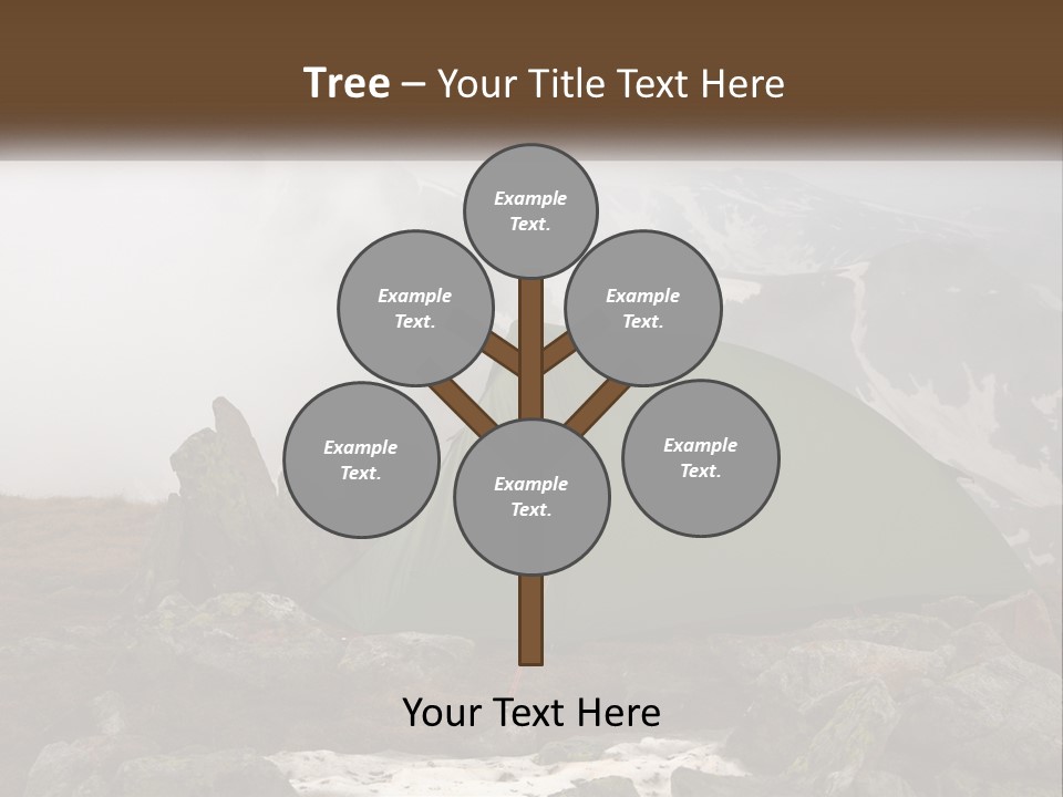 A Green Tent Sitting On Top Of A Mountain PowerPoint Template