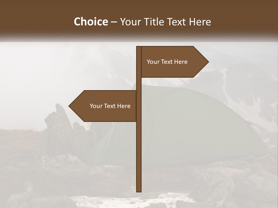 A Green Tent Sitting On Top Of A Mountain PowerPoint Template