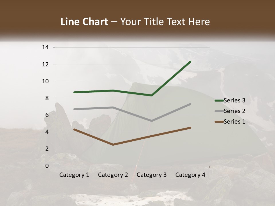 A Green Tent Sitting On Top Of A Mountain PowerPoint Template
