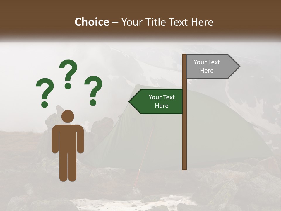 A Green Tent Sitting On Top Of A Mountain PowerPoint Template