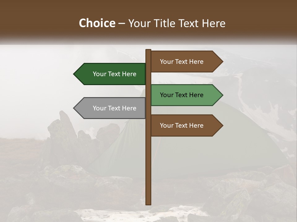 A Green Tent Sitting On Top Of A Mountain PowerPoint Template
