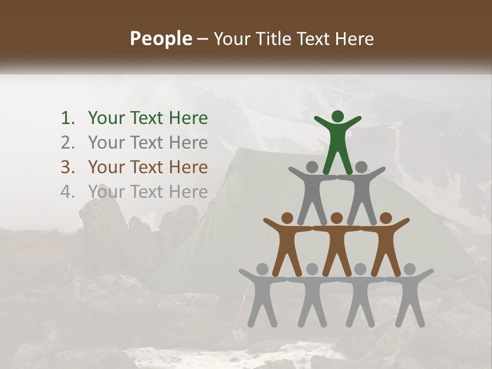 A Green Tent Sitting On Top Of A Mountain PowerPoint Template