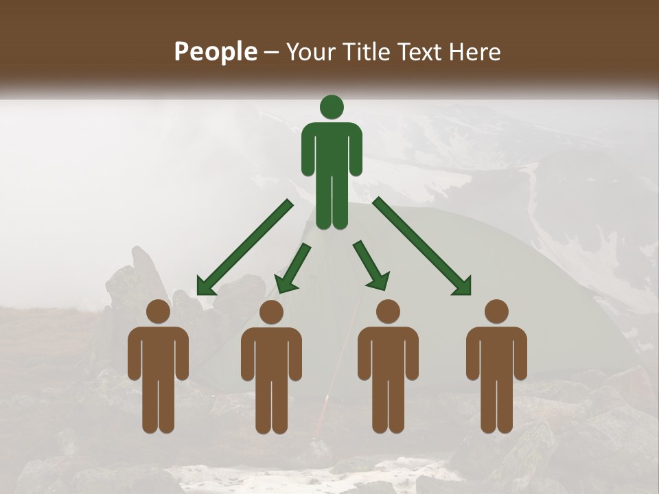 A Green Tent Sitting On Top Of A Mountain PowerPoint Template