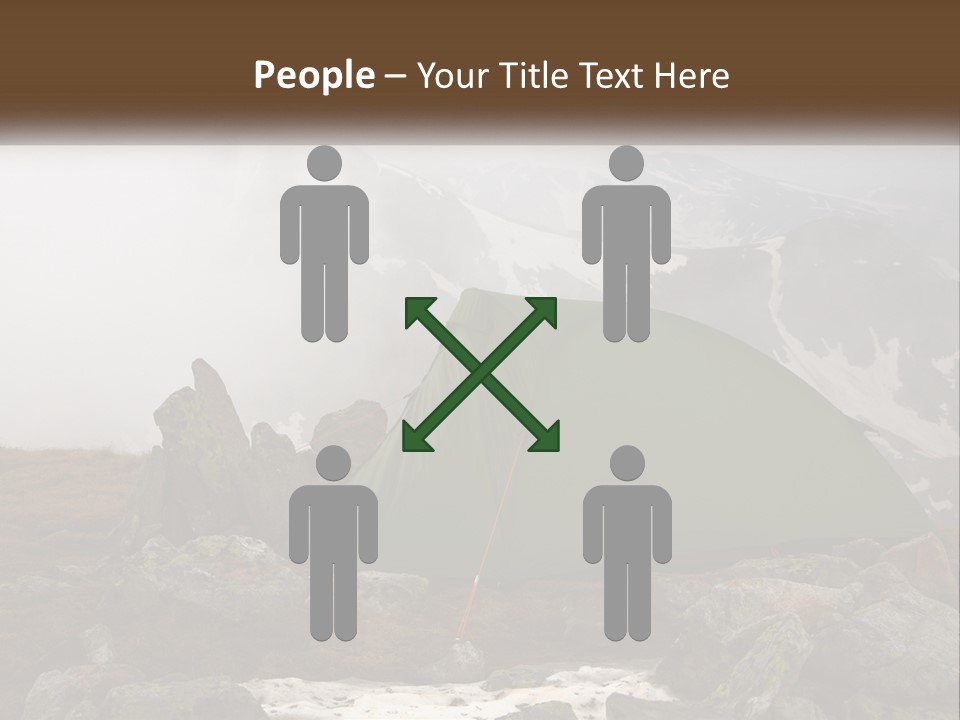 A Green Tent Sitting On Top Of A Mountain PowerPoint Template