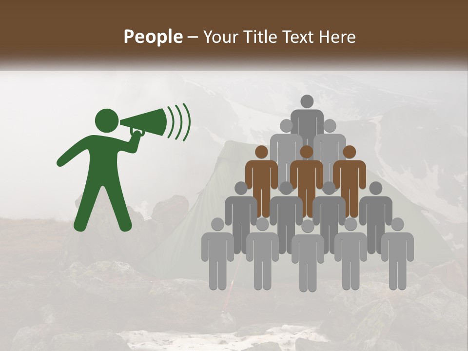 A Green Tent Sitting On Top Of A Mountain PowerPoint Template