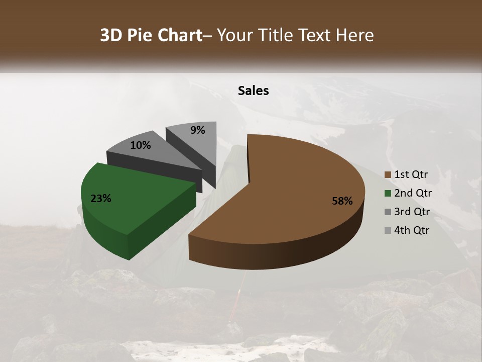 A Green Tent Sitting On Top Of A Mountain PowerPoint Template