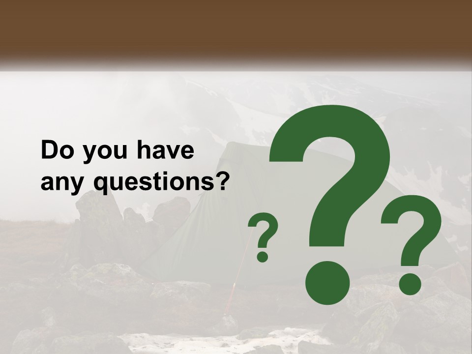 A Green Tent Sitting On Top Of A Mountain PowerPoint Template