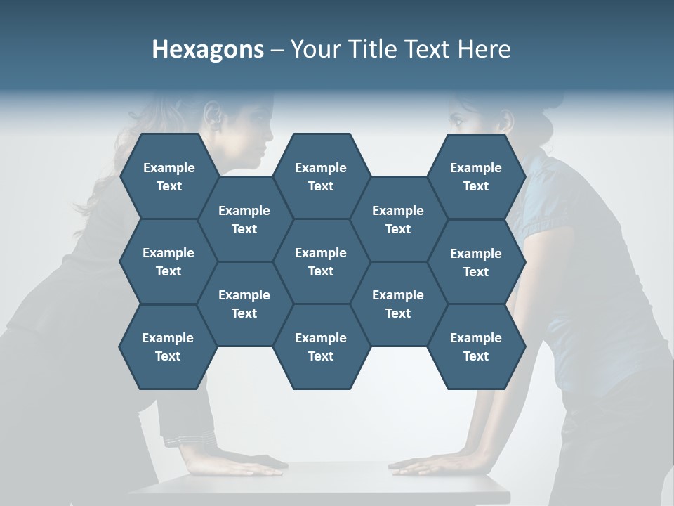 Two Women In Business Attire Facing Each Other PowerPoint Template