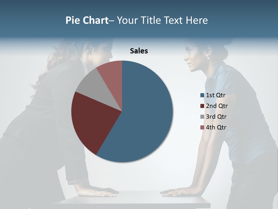 Two Women In Business Attire Facing Each Other PowerPoint Template