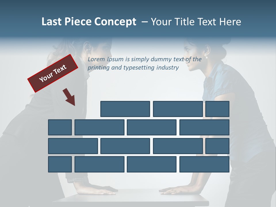 Two Women In Business Attire Facing Each Other PowerPoint Template