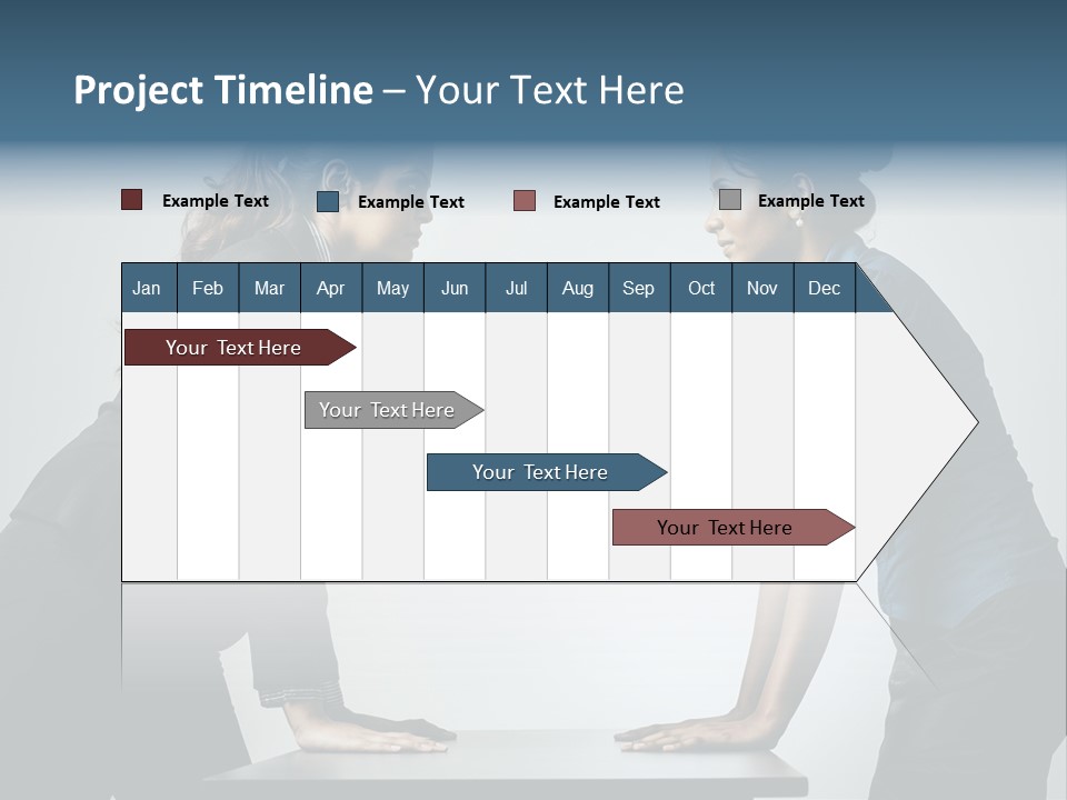 Two Women In Business Attire Facing Each Other PowerPoint Template