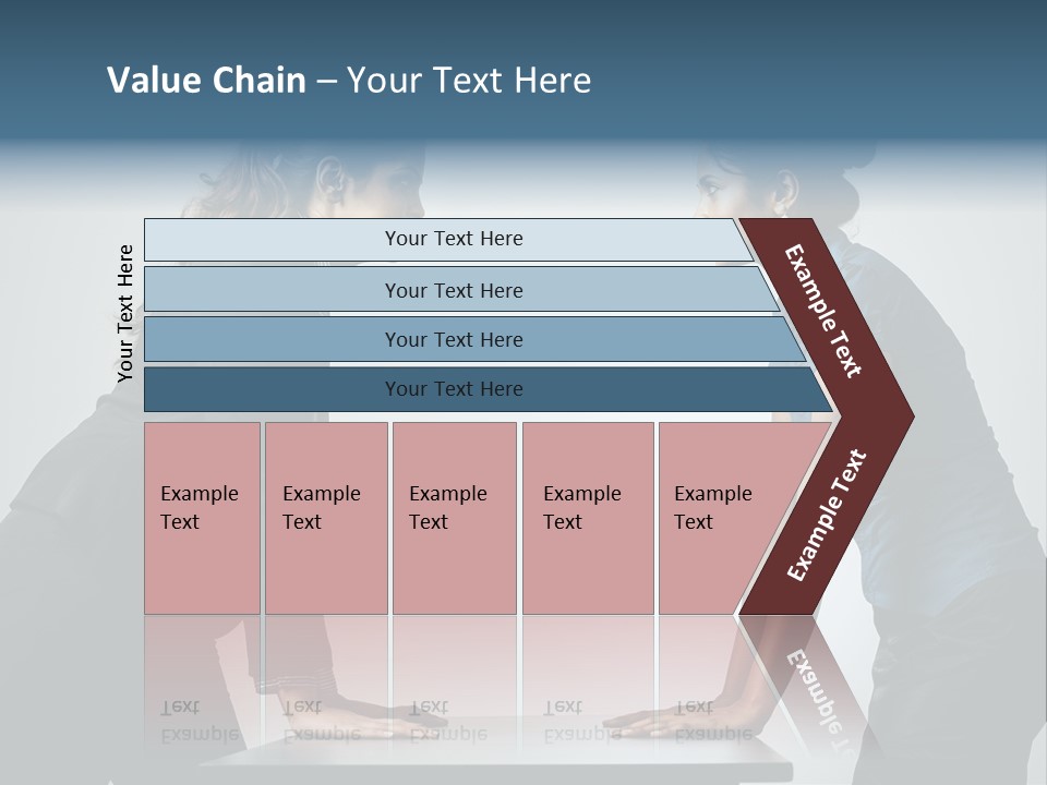 Two Women In Business Attire Facing Each Other PowerPoint Template