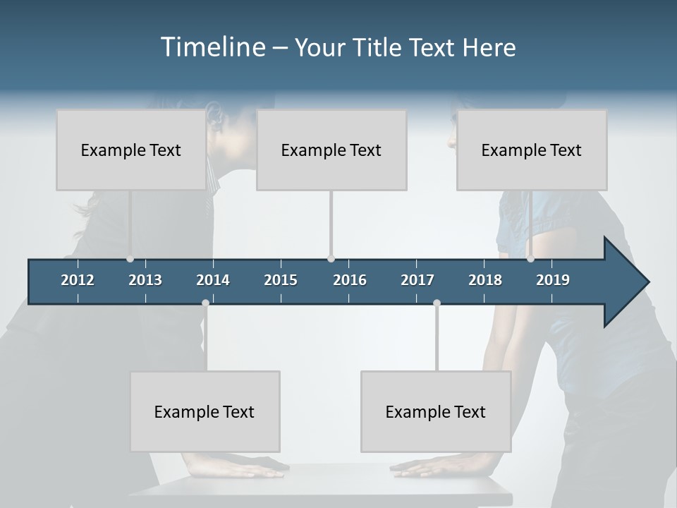 Two Women In Business Attire Facing Each Other PowerPoint Template