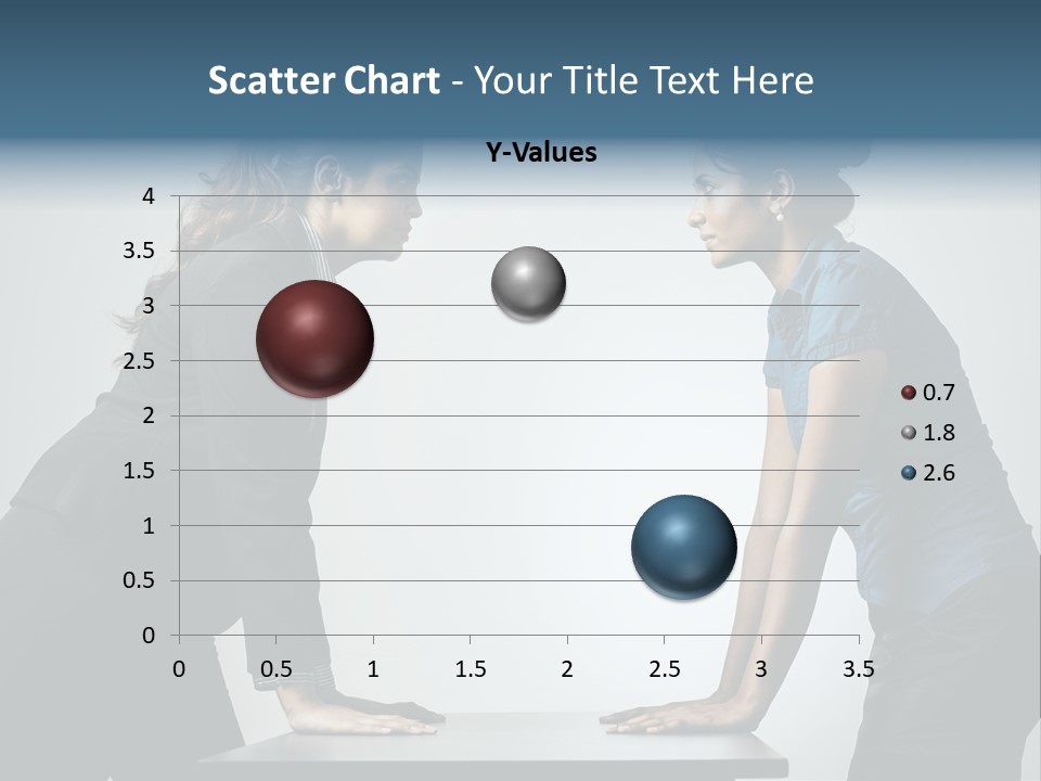 Two Women In Business Attire Facing Each Other PowerPoint Template