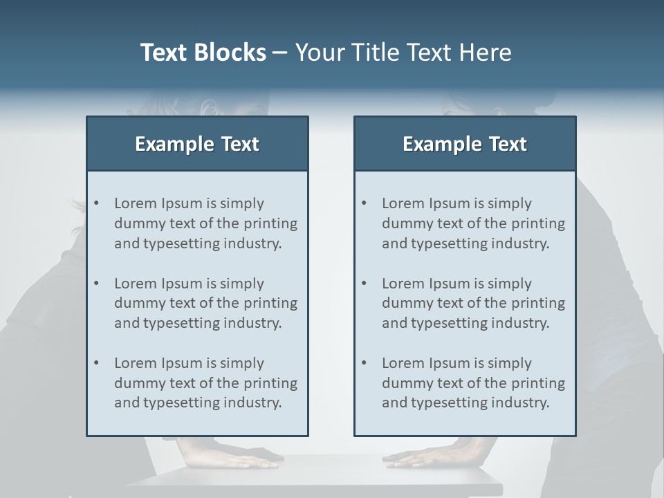 Two Women In Business Attire Facing Each Other PowerPoint Template