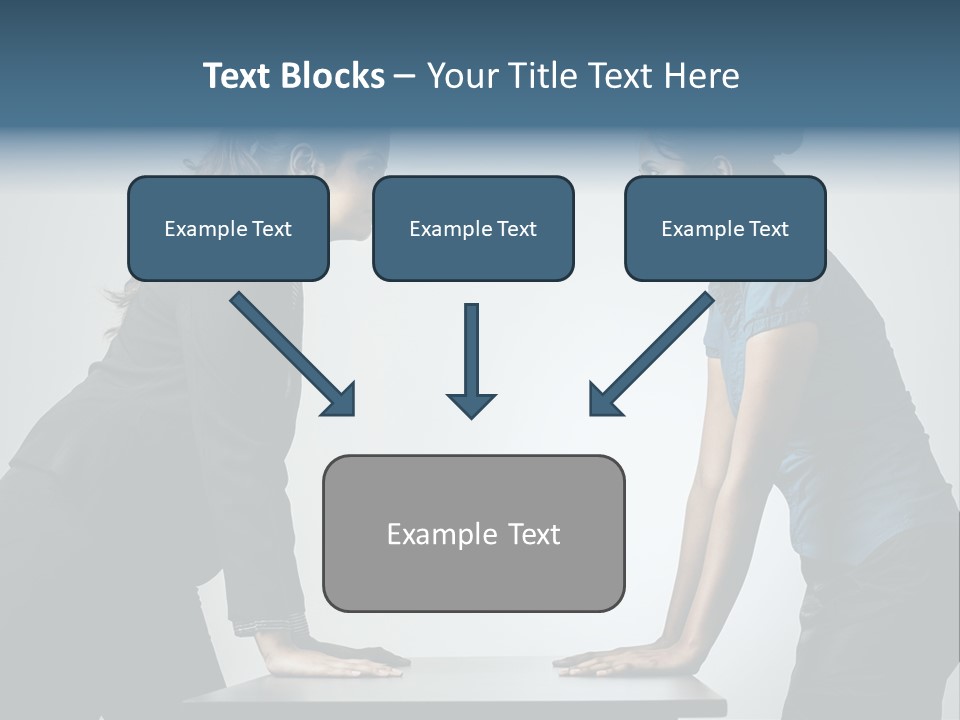 Two Women In Business Attire Facing Each Other PowerPoint Template