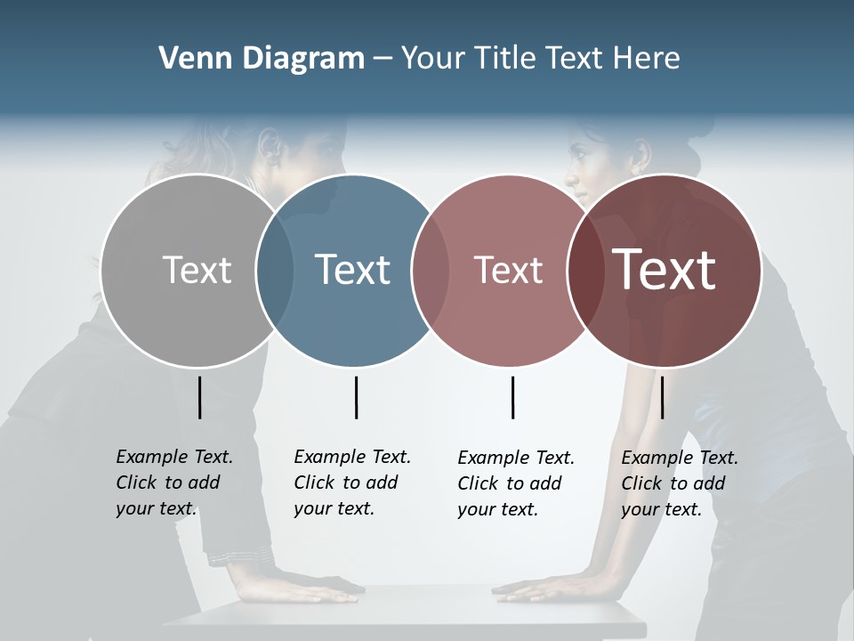 Two Women In Business Attire Facing Each Other PowerPoint Template