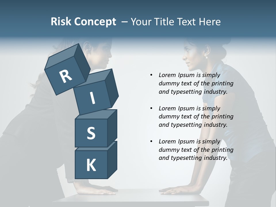 Two Women In Business Attire Facing Each Other PowerPoint Template