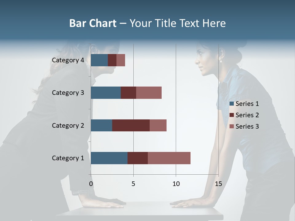 Two Women In Business Attire Facing Each Other PowerPoint Template
