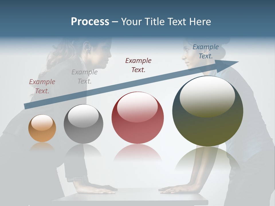 Two Women In Business Attire Facing Each Other PowerPoint Template