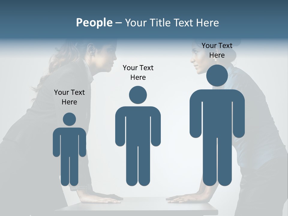 Two Women In Business Attire Facing Each Other PowerPoint Template