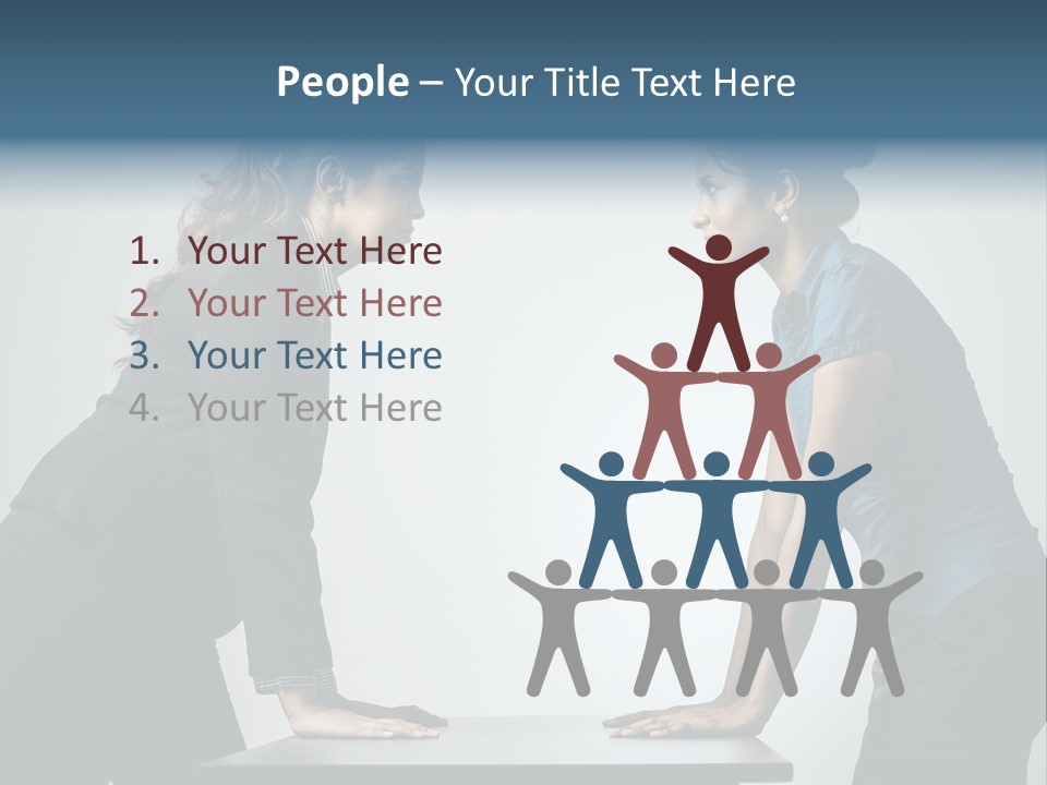 Two Women In Business Attire Facing Each Other PowerPoint Template