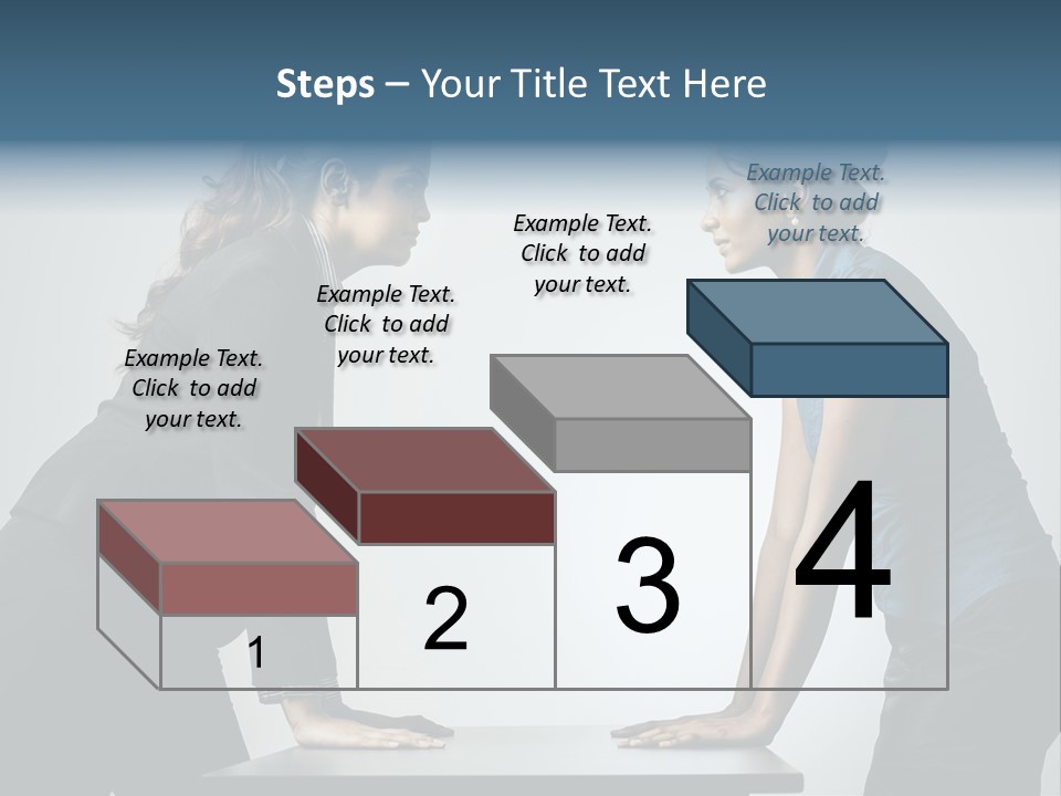 Two Women In Business Attire Facing Each Other PowerPoint Template