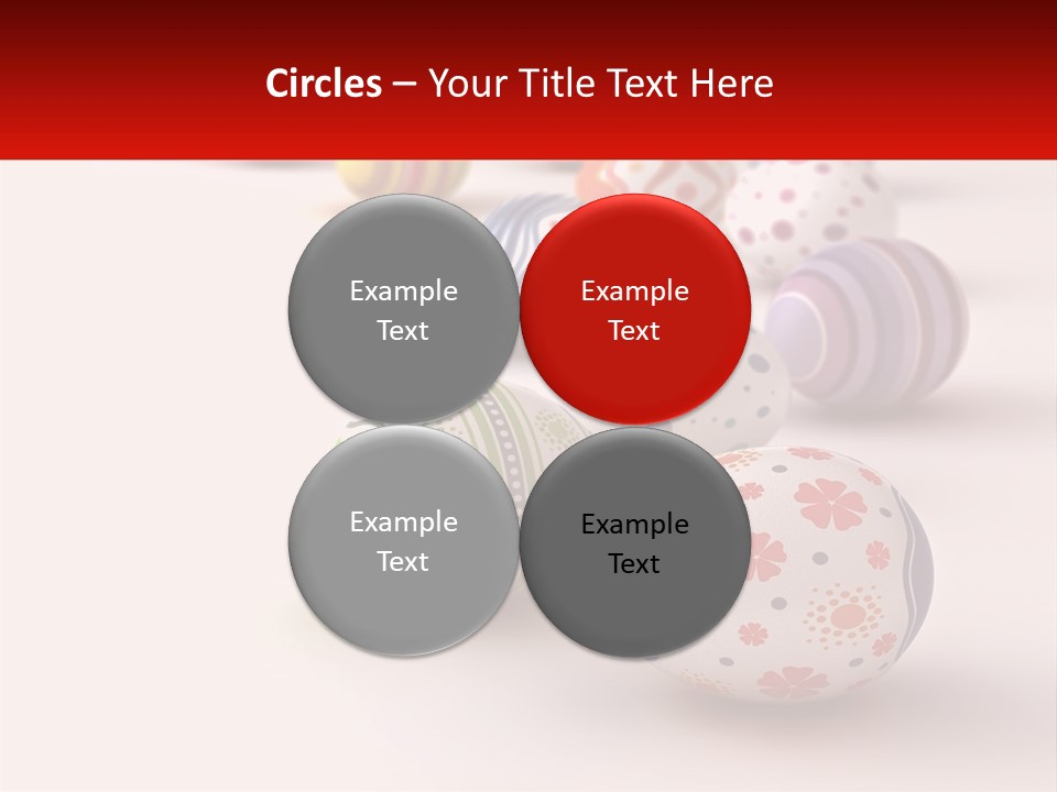 A Group Of Colorful Easter Eggs On A White Surface PowerPoint Template