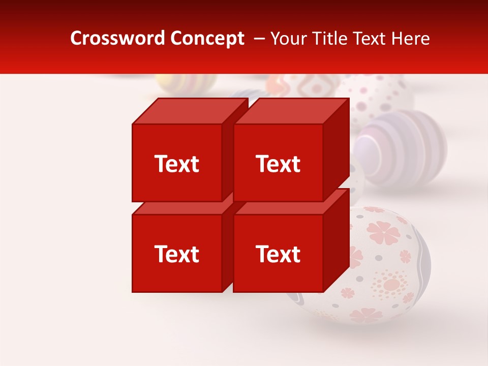 A Group Of Colorful Easter Eggs On A White Surface PowerPoint Template