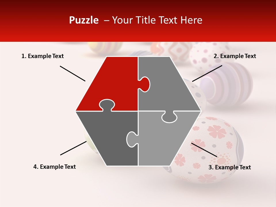 A Group Of Colorful Easter Eggs On A White Surface PowerPoint Template