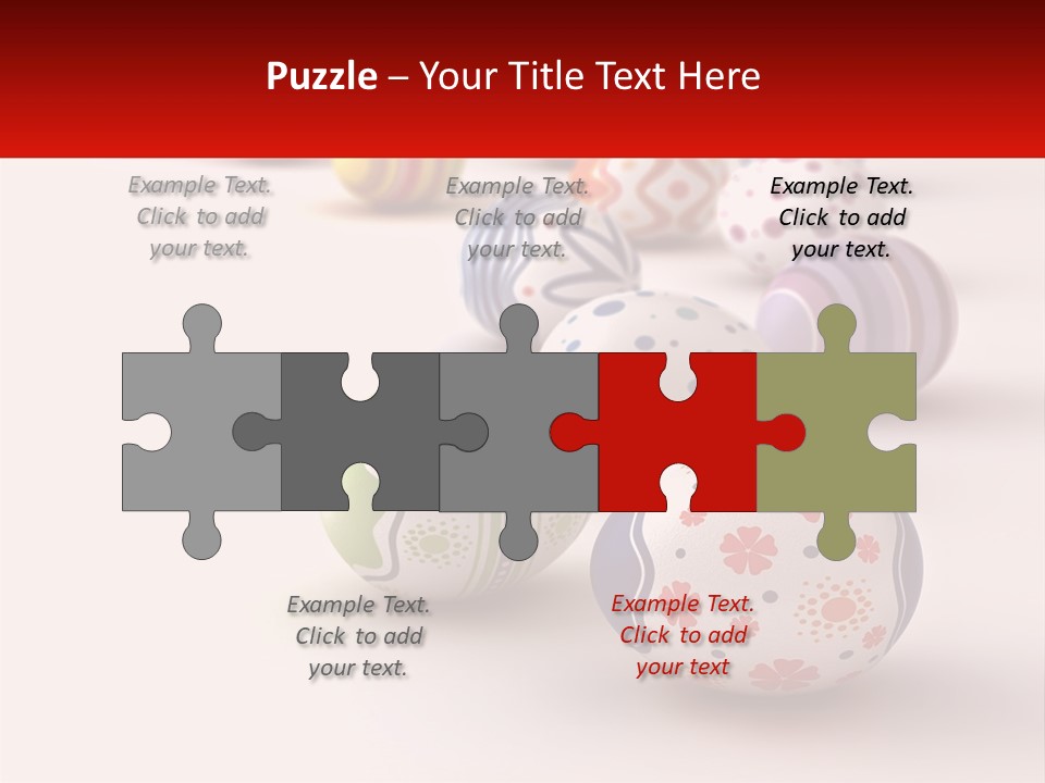 A Group Of Colorful Easter Eggs On A White Surface PowerPoint Template