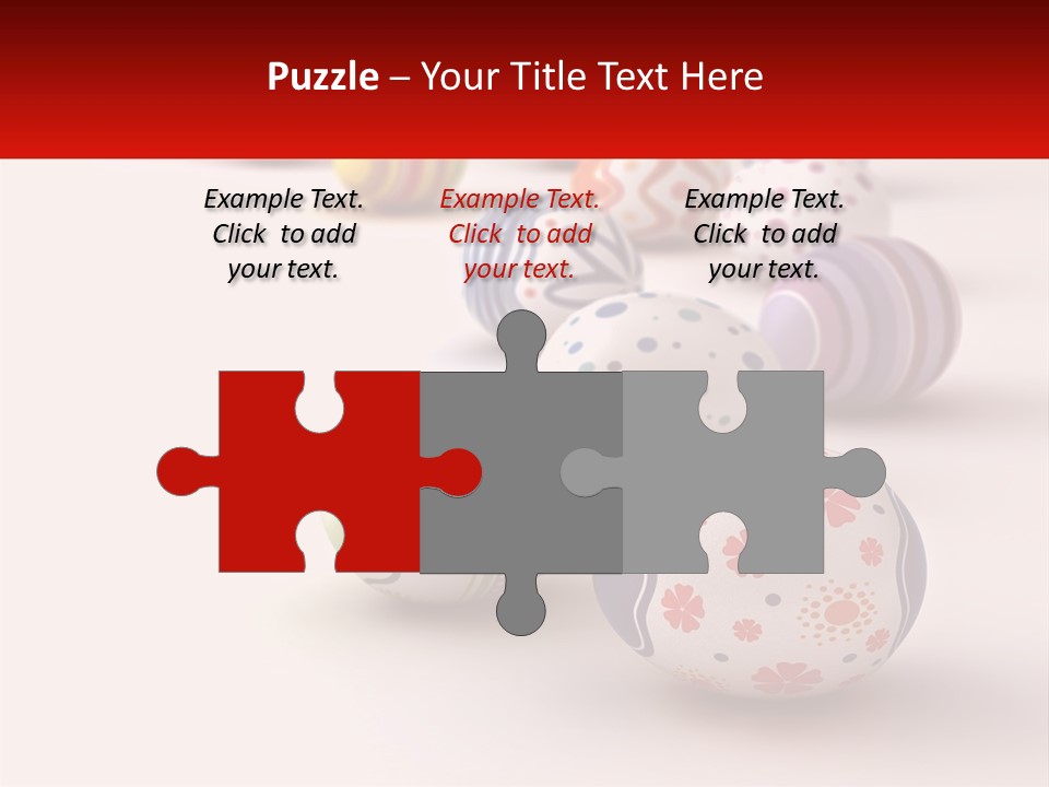 A Group Of Colorful Easter Eggs On A White Surface PowerPoint Template