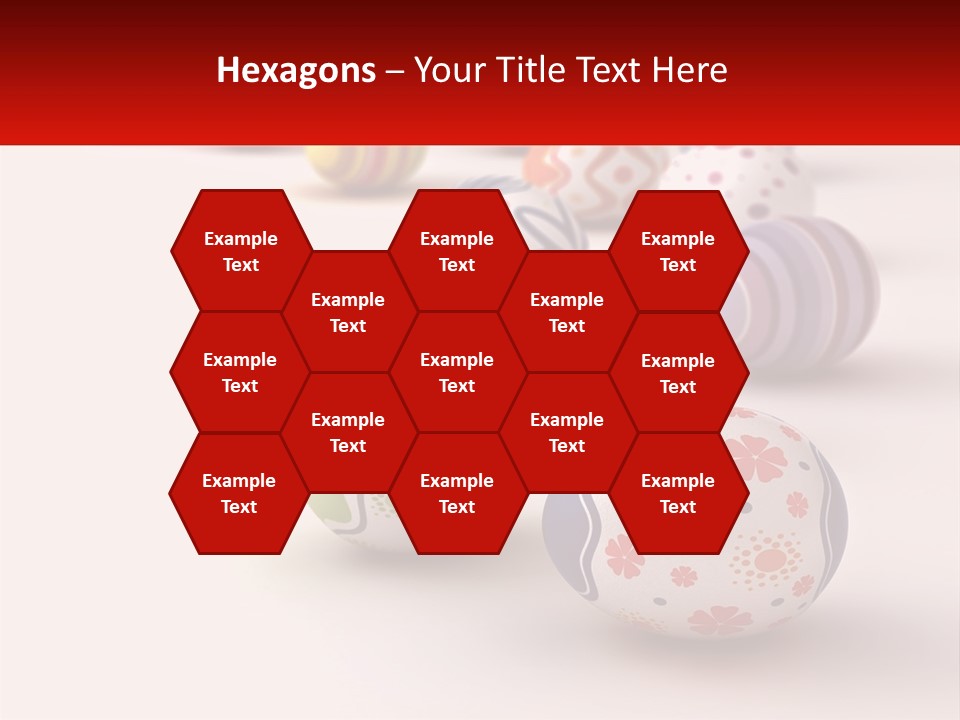 A Group Of Colorful Easter Eggs On A White Surface PowerPoint Template