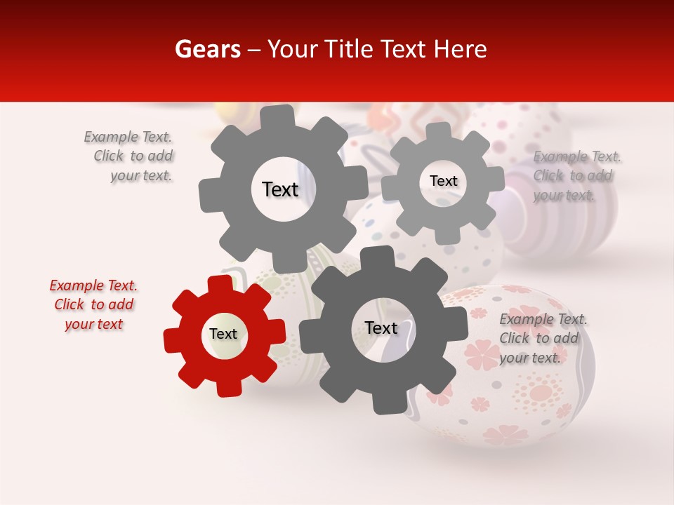 A Group Of Colorful Easter Eggs On A White Surface PowerPoint Template