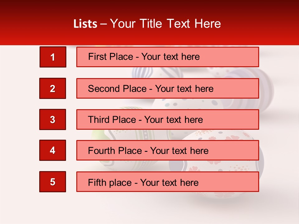 A Group Of Colorful Easter Eggs On A White Surface PowerPoint Template