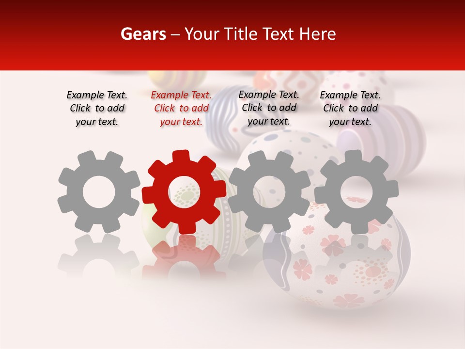 A Group Of Colorful Easter Eggs On A White Surface PowerPoint Template