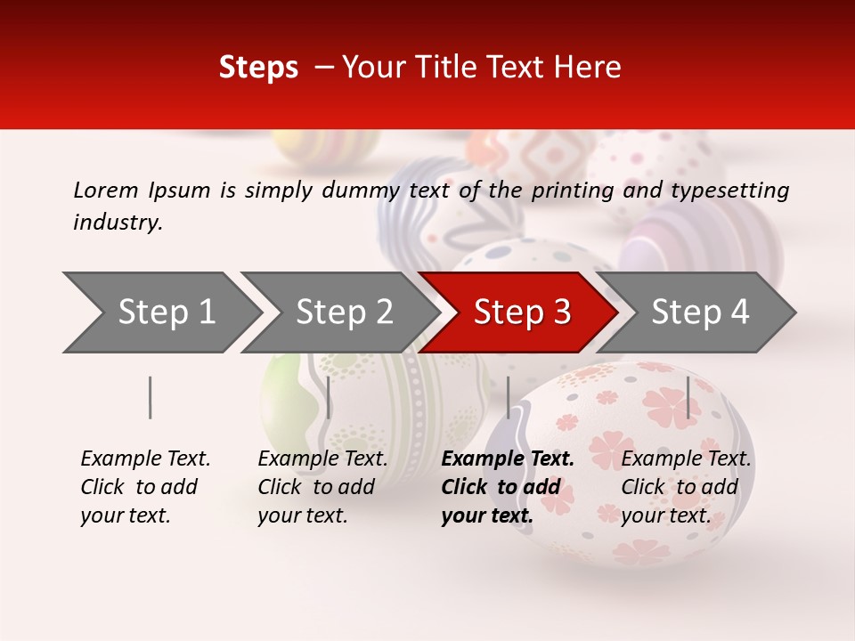 A Group Of Colorful Easter Eggs On A White Surface PowerPoint Template